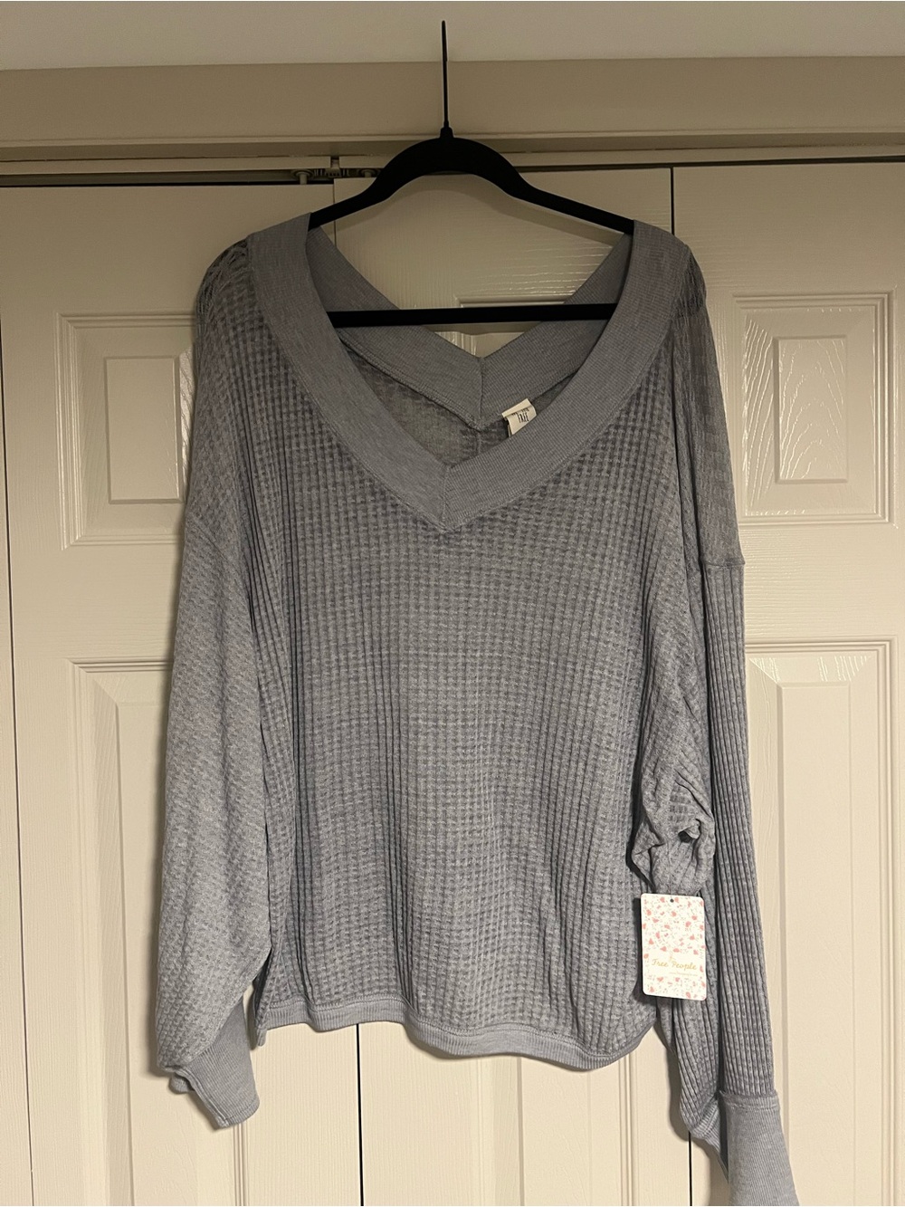 *NWT* Free People Waffle V-Neck Sweater